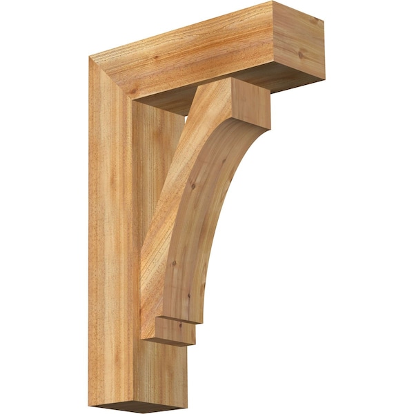 Ekena Millwork Imperial Block Rough Sawn Bracket w/ Offset Brace, Western Red Cedar, 8"W x 24"D x 36"H BKT0806X24X36IMP05RWR - main